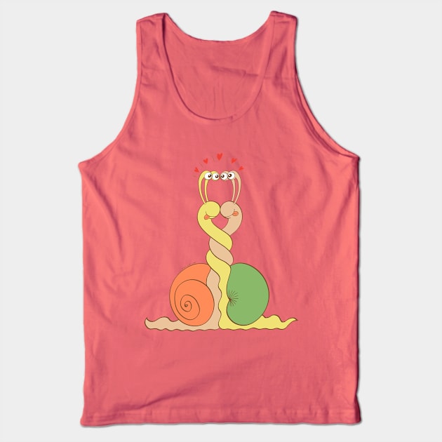 Slimy snails intertwining their bodies and falling in love Tank Top by zooco